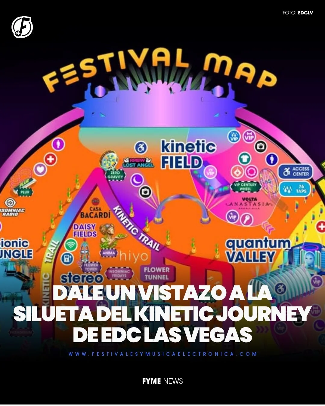 @edc_lasvegas nos muestra el mapa para su 39 ANIVERSARIO y podemos tener el primer vistazo del KINETIC JOURNEY😍❤️&zwj;🔥

Podemos destacar que se ve monumental y ya est&aacute; todo listo para vivirlo este 15+16+17 de mayo en el en el Las Vegas Moto