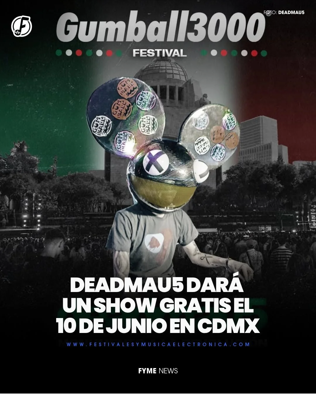 @deadmau5 encabeza el @gumball3000 Festival en la Ciudad de M&eacute;xico el 10 de junio. 🇲🇽🔥

El &iacute;cono de la m&uacute;sica electr&oacute;nica traer&aacute; su legendario sonido al escenario del Gumball para una presentaci&oacute;n inolvida