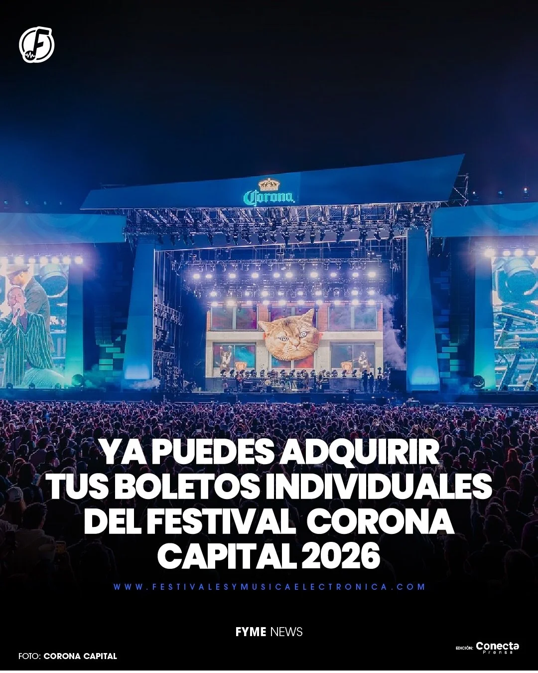 La venta individual de boletos para el @coronacapital 2026 acaba de inicia! 🇲🇽🔥

Precios Oficiales: 

GENERAL: $2,200
COMFORTPASS: $3,200
BANAMEX PLUS: $4,200

Los boletos est&aacute;n disponibles a trav&eacute;s de Ticketmaster o el Palacio de lo