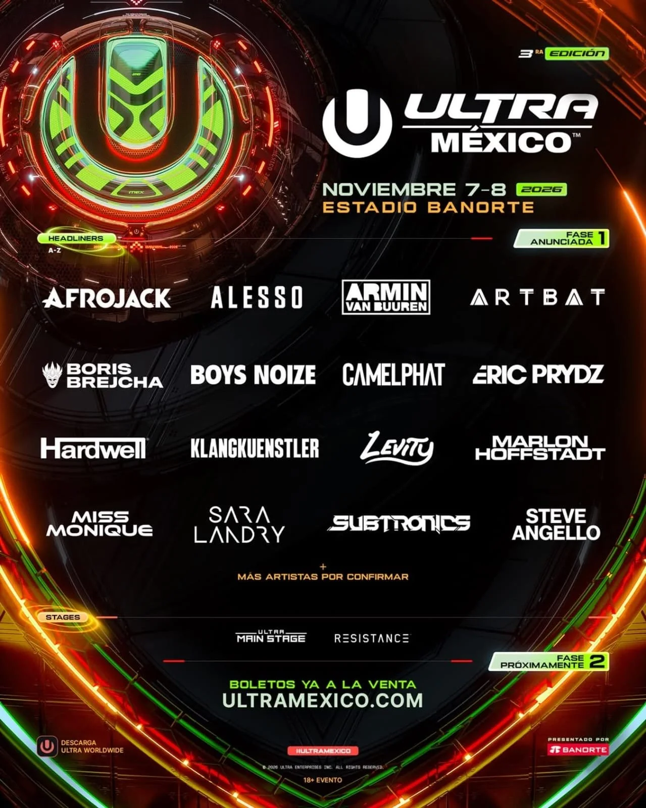 Ultra Music Festival México anuncia la primera fase de su cartel