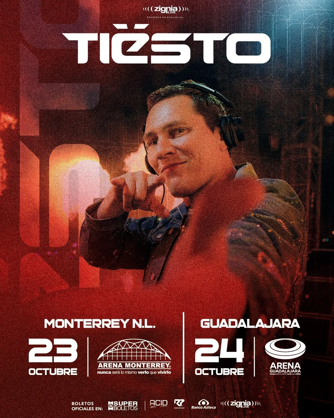  Tiësto vuelve a México: Monterrey y Guadalajara se preparan para dos noches de electrónica a gran escala