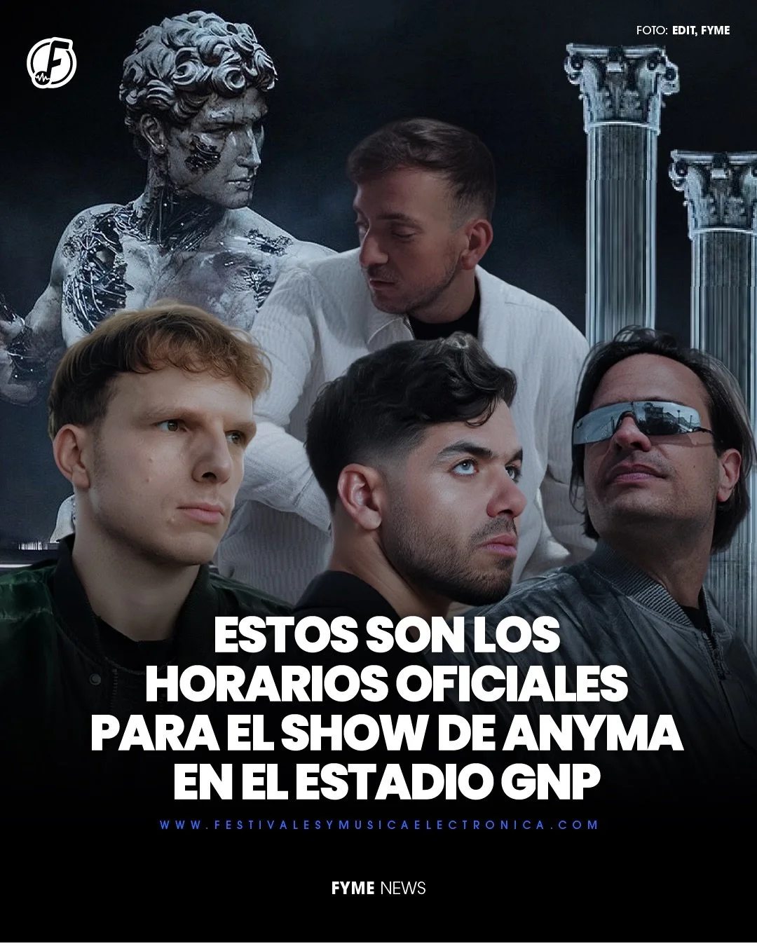Conoce los horarios para el show de @Anyma en el @estadiognpseguros el d&iacute;a de ma&ntilde;ana. 

#Anyma #Argy #melodictechno