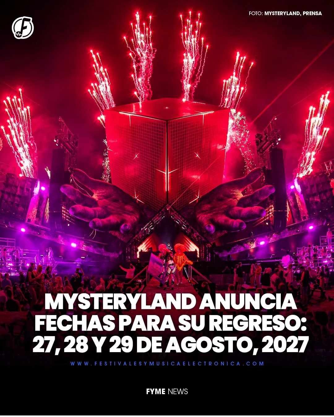 Tras un a&ntilde;o de pausa para reinventarse, @mysteryland_official confirma su regreso.

El festival de m&uacute;sica electr&oacute;nica m&aacute;s longevo del mundo celebrar&aacute; su nueva era los d&iacute;as 27, 28 y 29 de agosto de 2027 en los