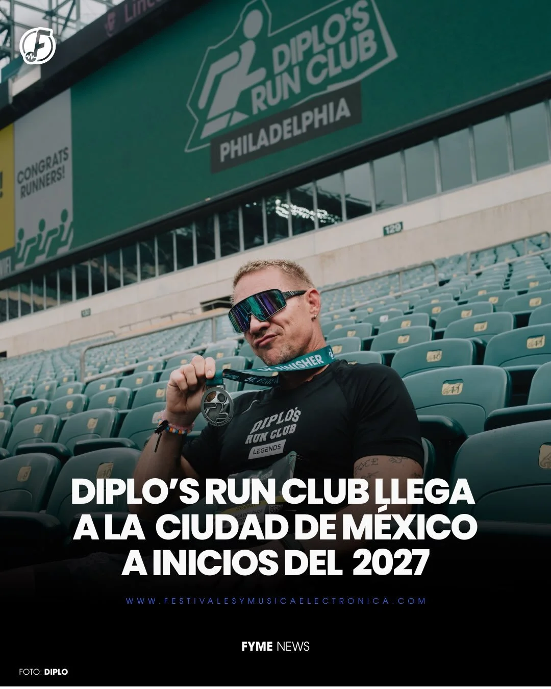 @diplo  traer&aacute; Diplo&rsquo;s Run Club a la Ciudad de M&eacute;xico, la primera fecha internacional del evento, el pr&oacute;ximo 10 de enero de 2027. ‼️🚨

@diplosrunclub lleva a los asistentes a emprender una carrera de 5K a trav&eacute;s de 