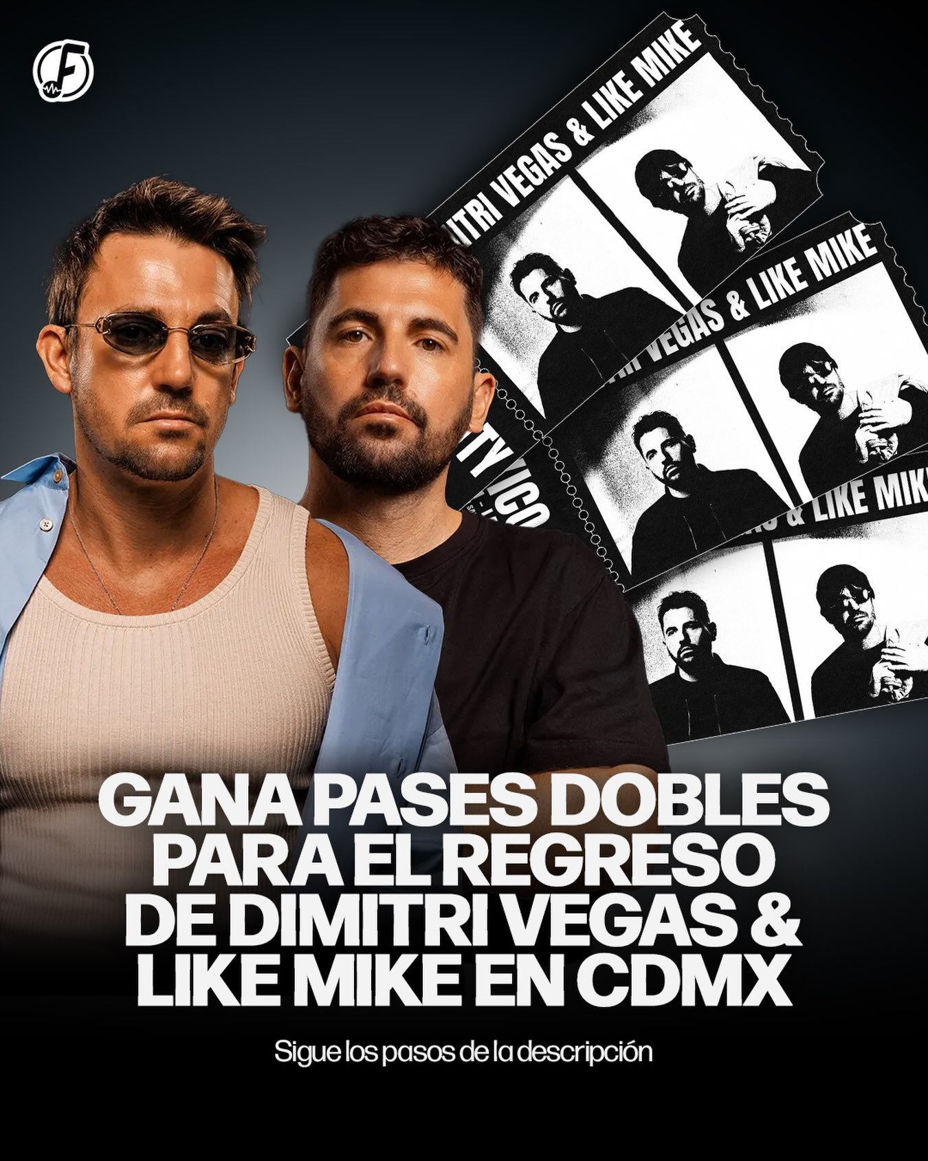 Por todo su apoyo queremos regalar ahora pases dobles para ver a Dimitri Vegas y Like Mike ✨

Para participar para ir al Halloween m&aacute;s grande de M&eacute;xico solo tienes que seguir estos pasos:

1- sigue a Festivales y m&uacute;sica electr&oa