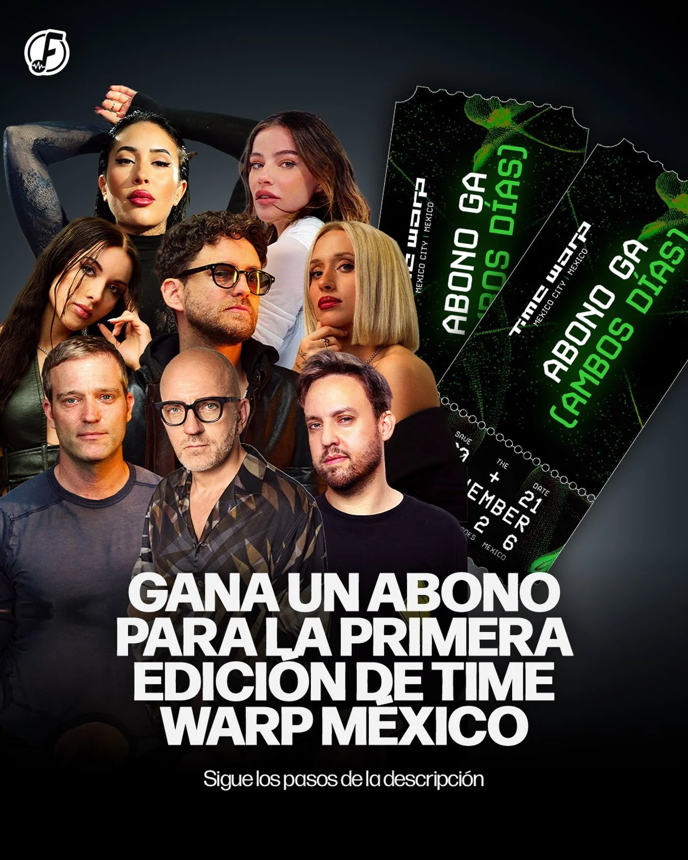 Fyme te lleva al debut de  TIME WARP en M&eacute;xico✨

Para participar  solo tienes que seguir estos pasos:

1- sigue a Festivales y m&uacute;sica electr&oacute;nica en Spotify (deber&aacute;s mandar captura de que lo haces por medio de nuestro DM)
