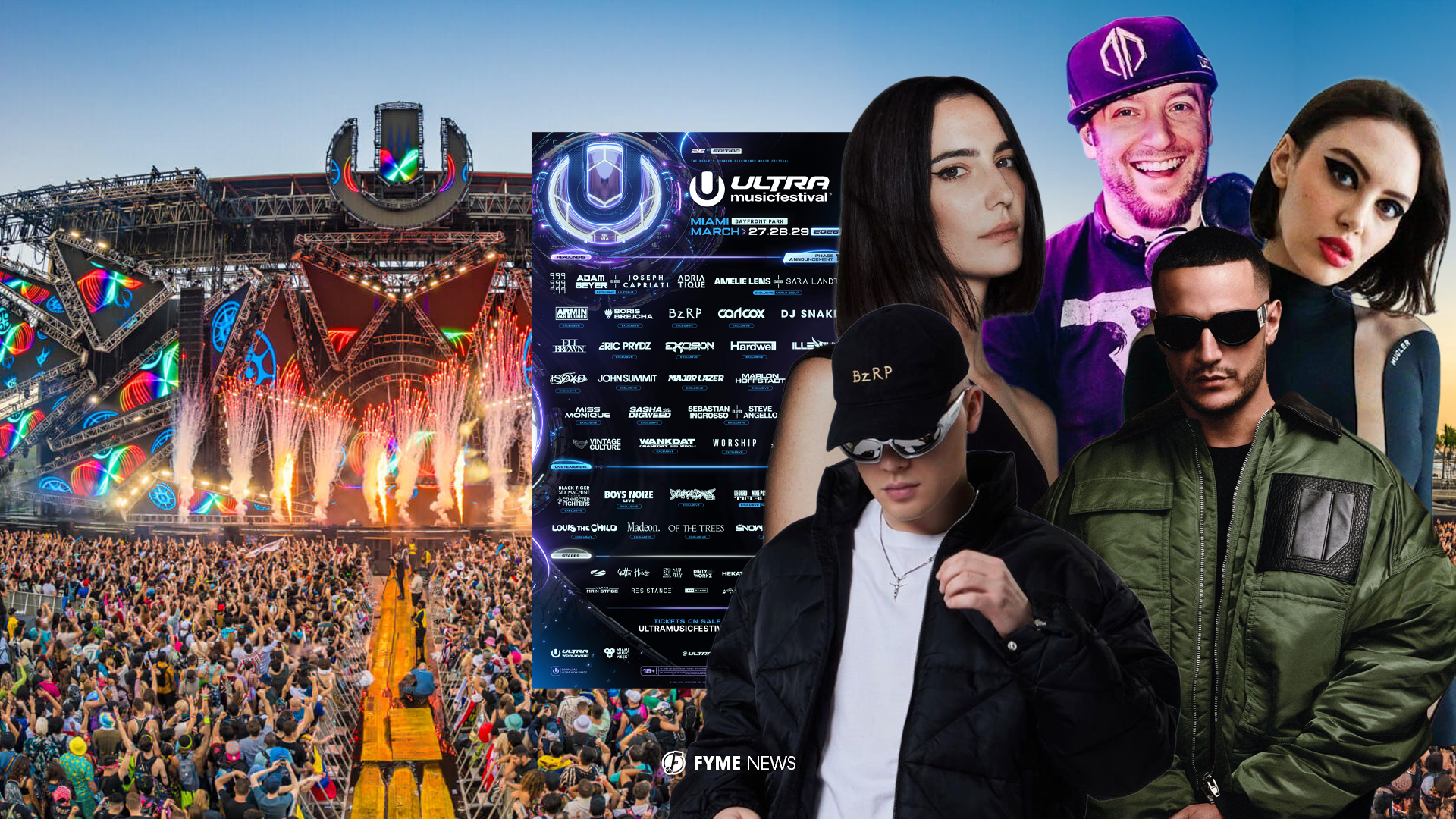 Ultra Music Festival 2026 revela su explosivo primer lineup con BZRP, Amelie Lens, Sara Landry y Hardwell