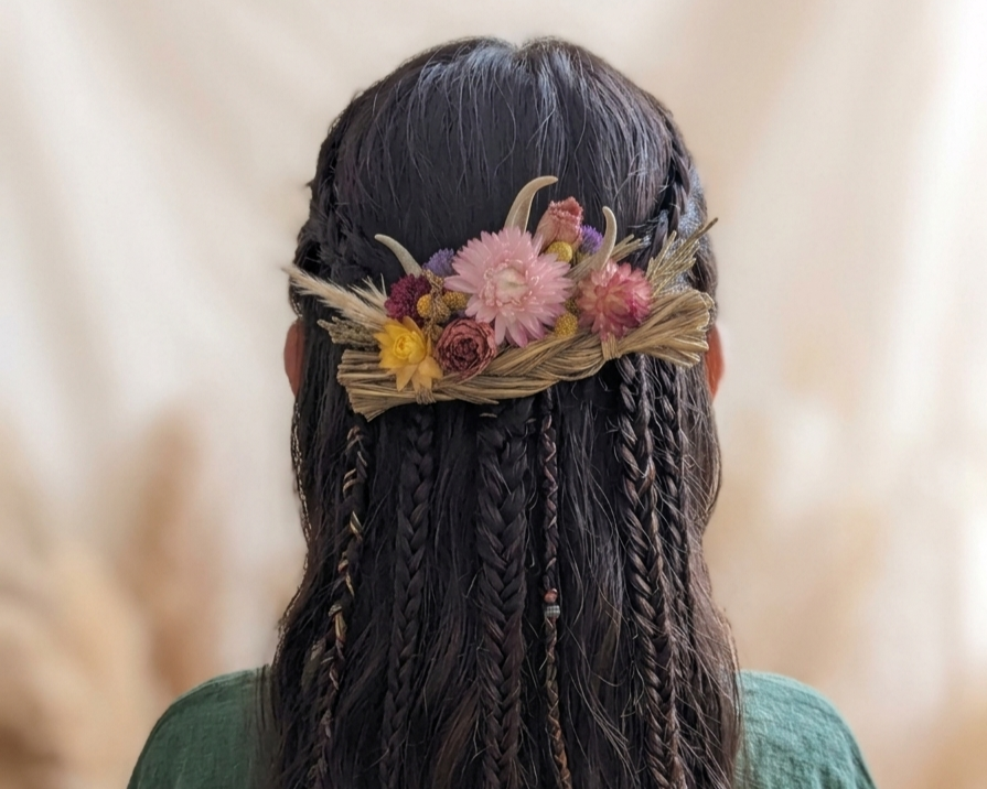 Sweetgrass Hair Comb for Indigenous Wedding