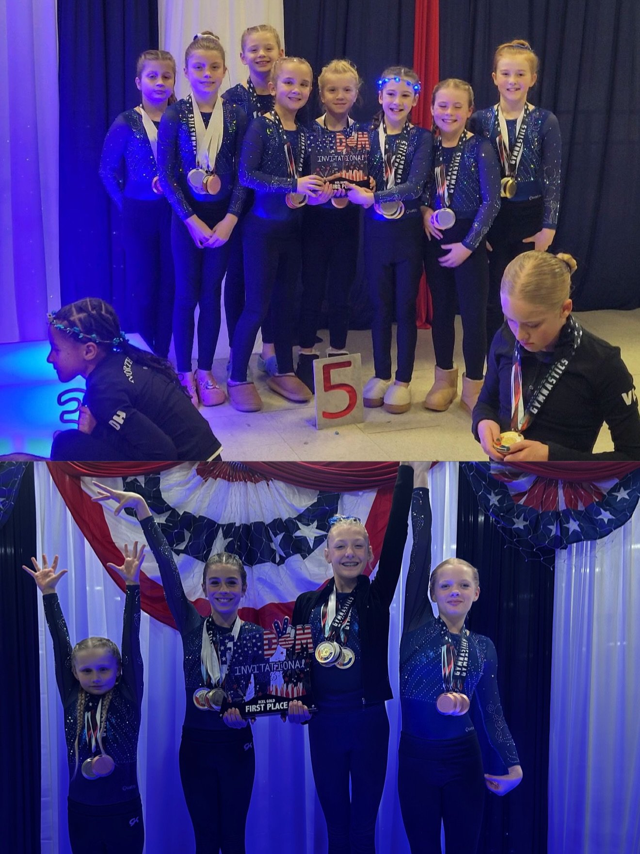 Freedom Invitational 🏆🇺🇸

Xcel Gold took 1st place 🥇 and our Xcel Silver earned 3rd place 🥉 in the team awards at their sessions!

The weekend was full of incredible performances &mdash; including Lorelei Sanders (36.800) and Emily Bair (36.625)