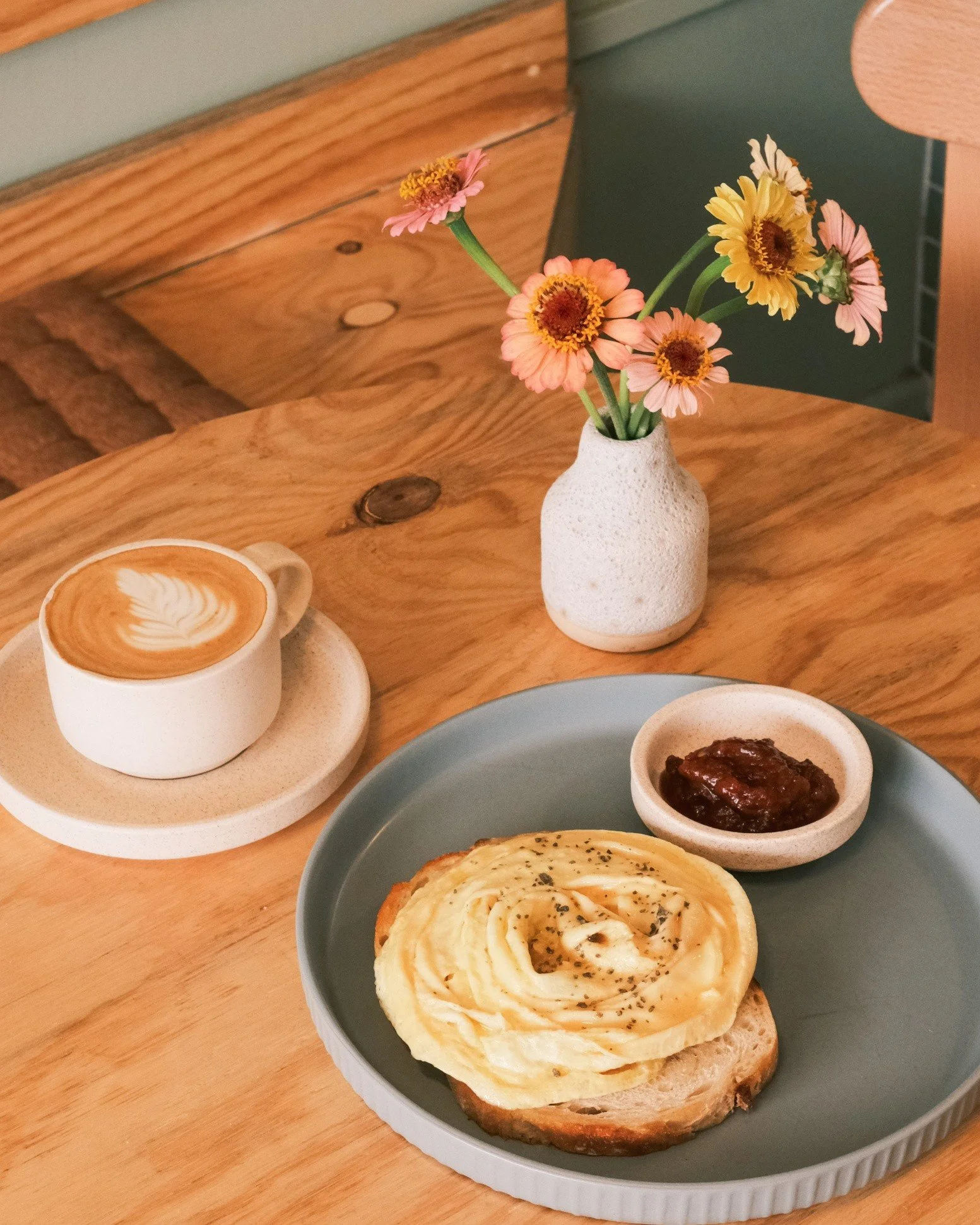 Why have scrambled eggs when you can have them gently folded with a generous amount of butter, served on fried sourdough, seasoned with black salt flakes &amp; accompanied with some house made tomato &amp; miso relish?

Butter Folded > Scrambled ?