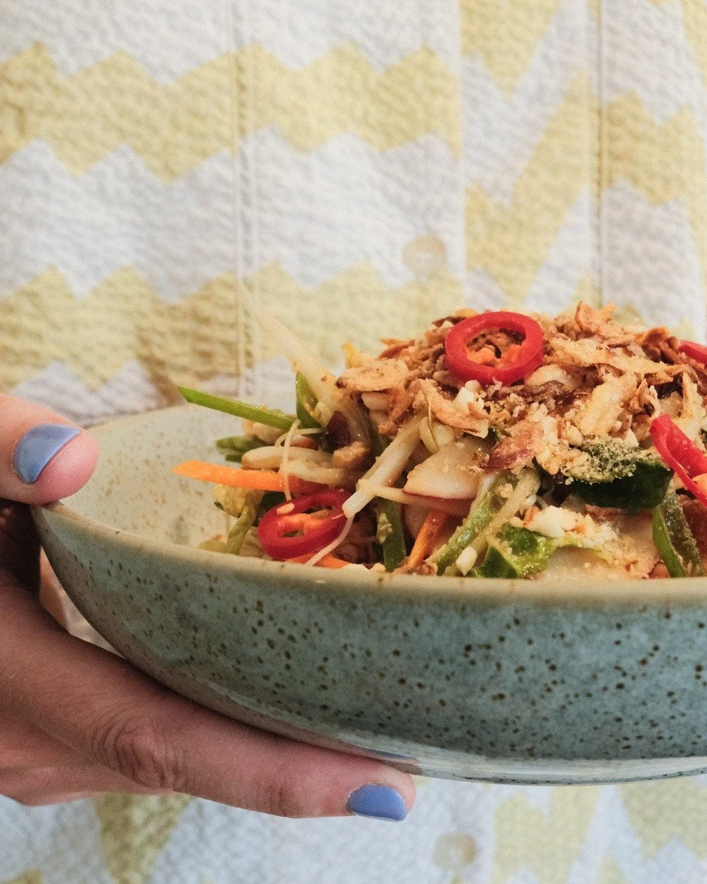 Sweet, sour, salty &amp; spicy w/ some serious umami. Our rice noodle salad is a flavour powerhouse!

Available for dine in or takeaway all day every day 🌿 

@visitwaggawagga @visitriverina @visitnsw #wagga #waggawagga
