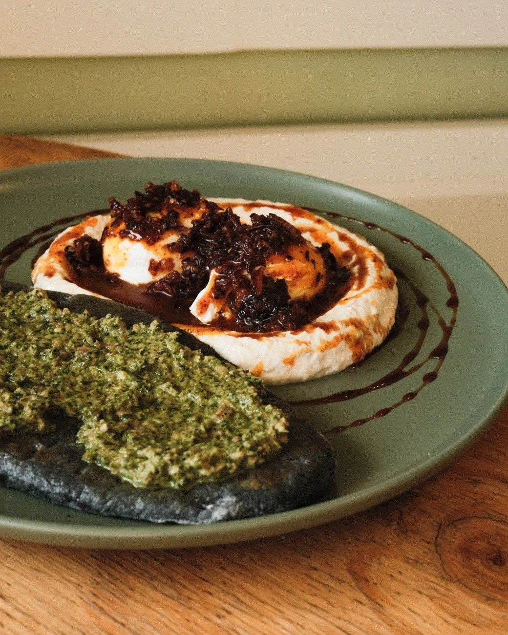 Meet the new kid in the block...

Thought we'd try our hands at the latest cafe brunch menu staple, turkish eggs!

Here's our take:

babaghanoush labneh, poached eggs, crispy chilli ghee, pomegranate molasses &amp; charcoal yoghurt flatbread w/ parsl