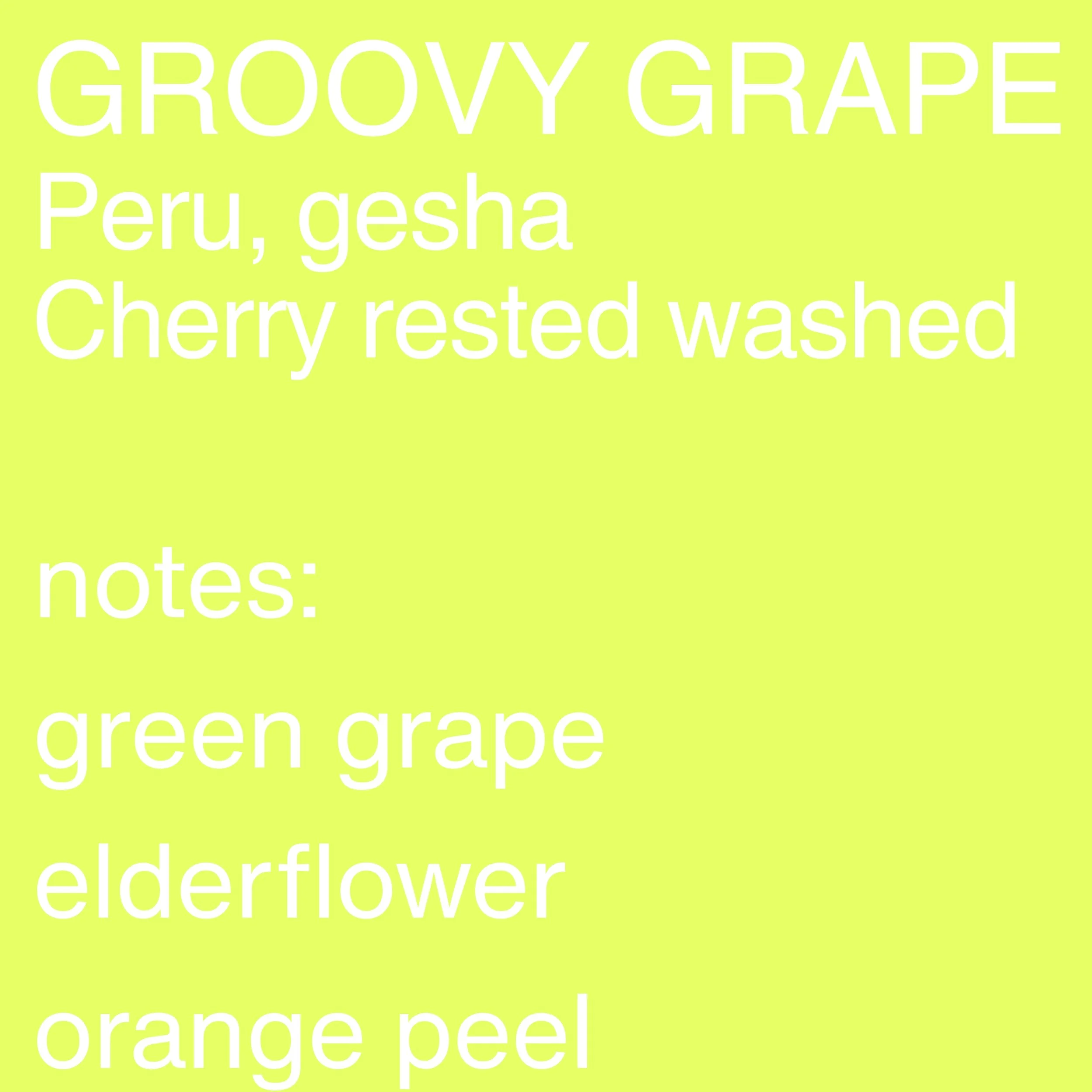 Groovy Grape - Peru, Cherry Rested Washed Gesha