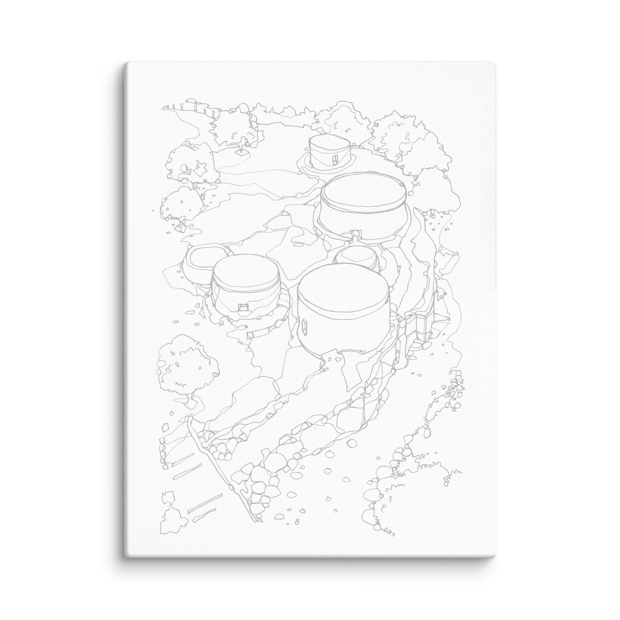 Outline Canvas of Choirokoitia: Paint Cyprus's Ancient Landmark from ...