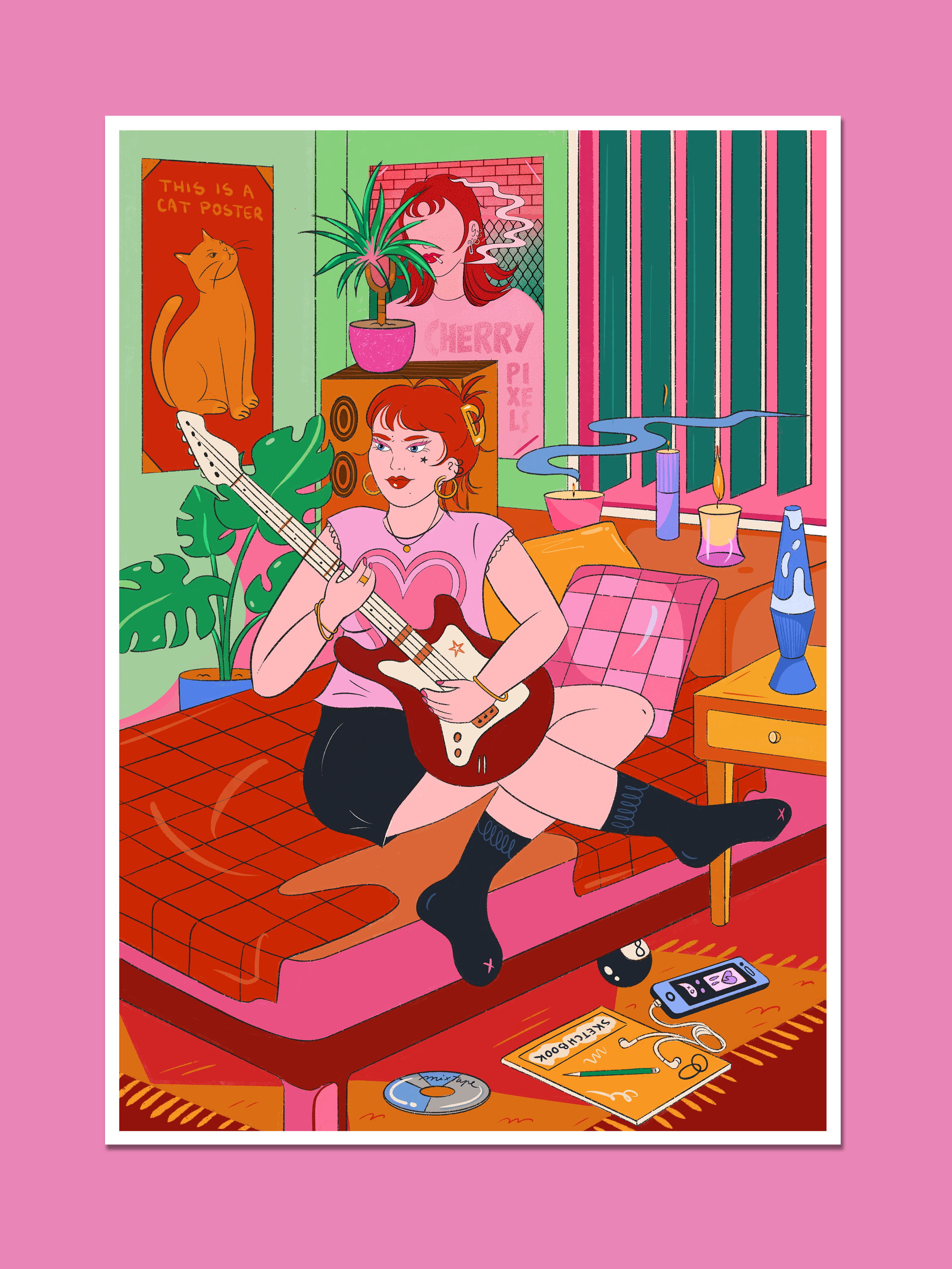 Playing Guitar — Art Print