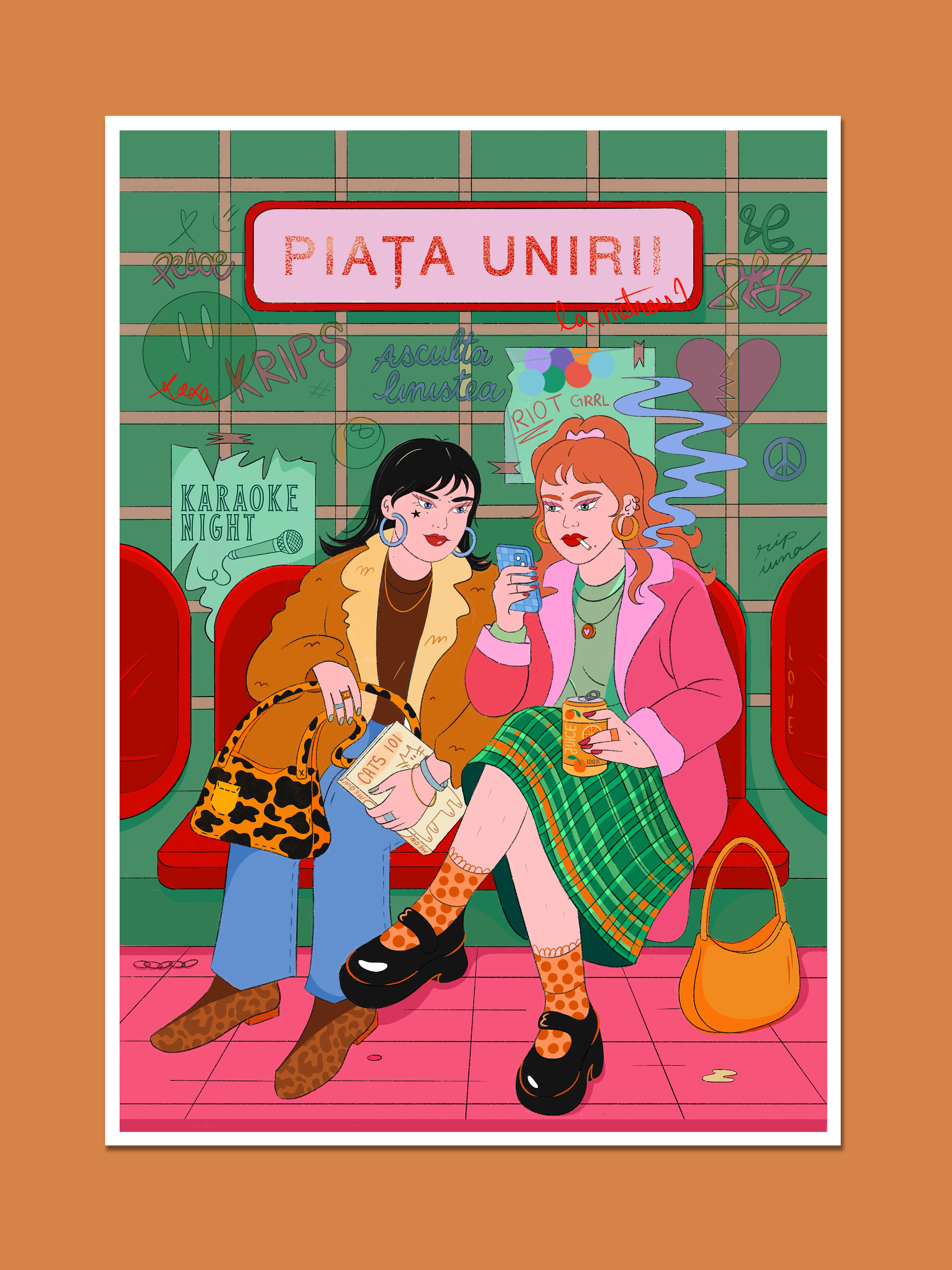 Girlies at the Metro — Art Print