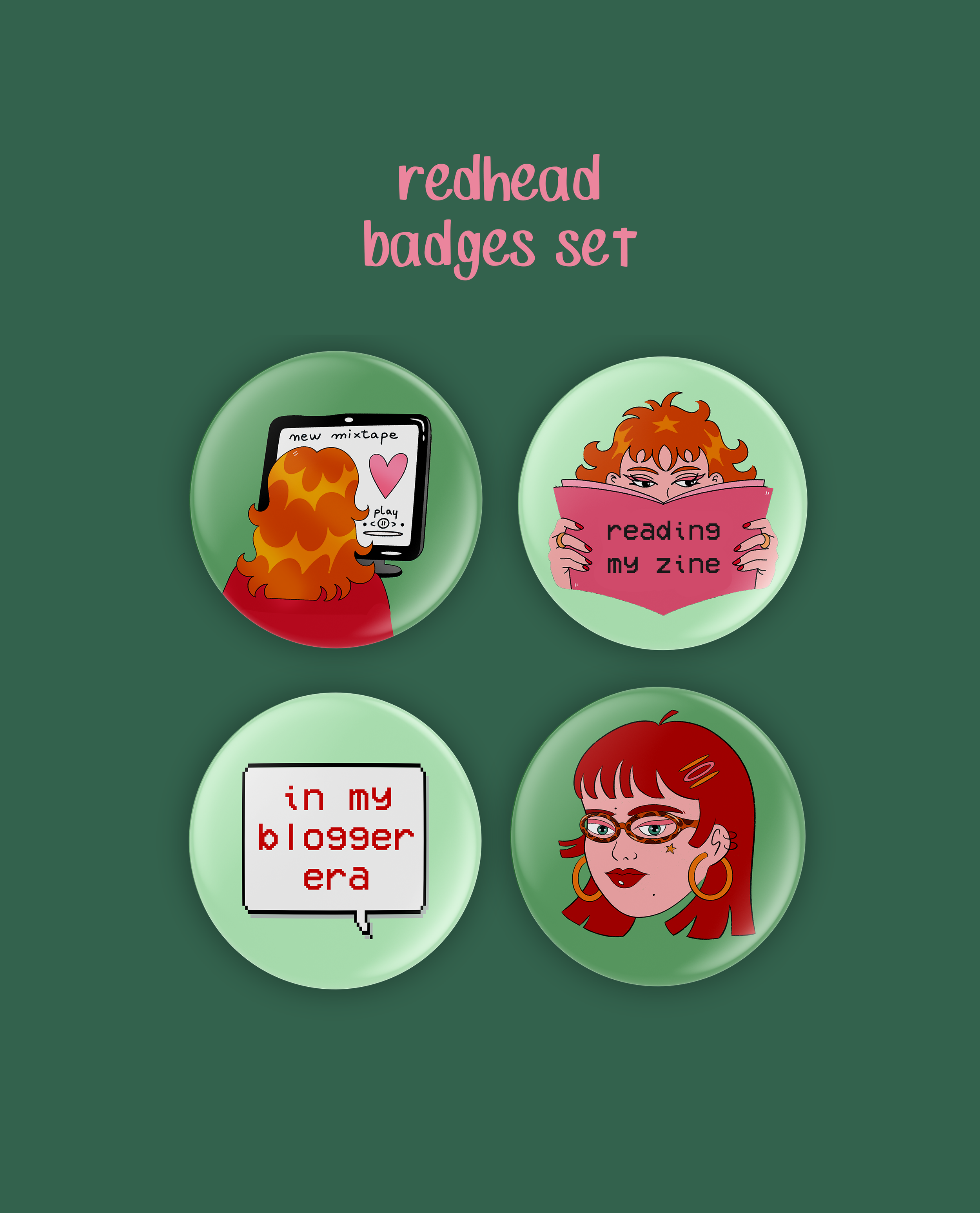 Redhead — Badges Set