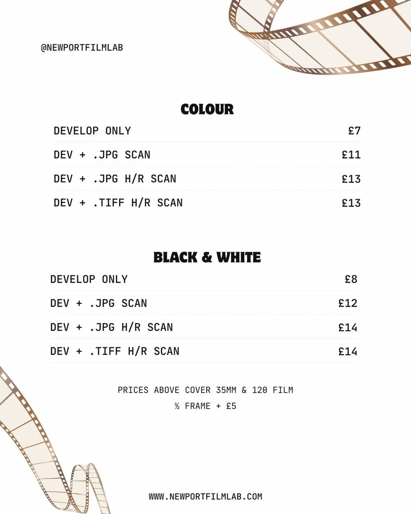 Exciting announcement! 📣 

Price drop on all our processing, take a look at our website to place your order now 🎞️