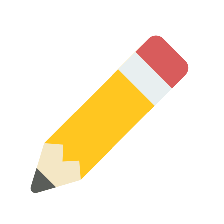 Illustration of a yellow pencil with a pink eraser.