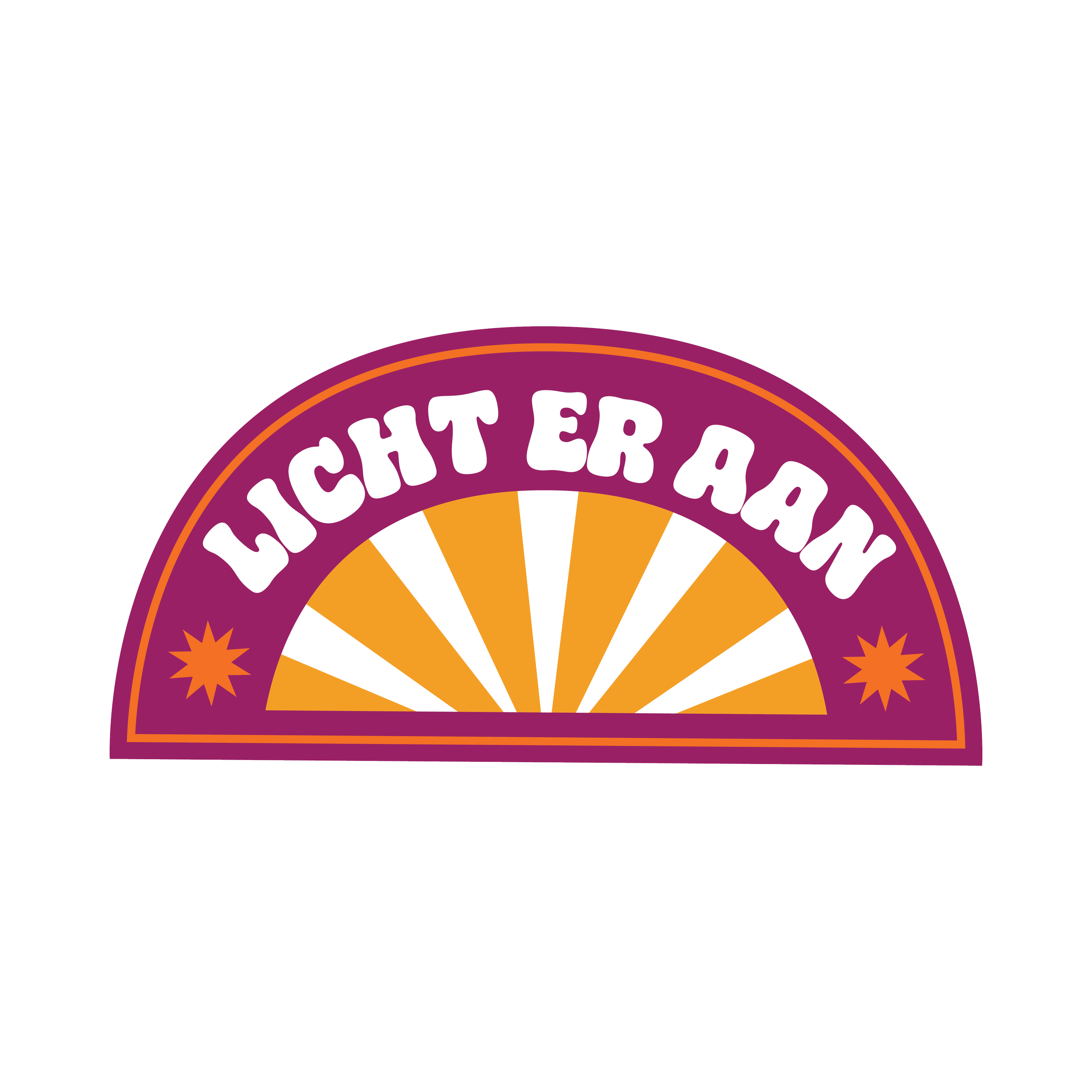 Colorful logo for 'Licht Er An', featuring a semi-circle with orange and white rays, purple background, and white text.