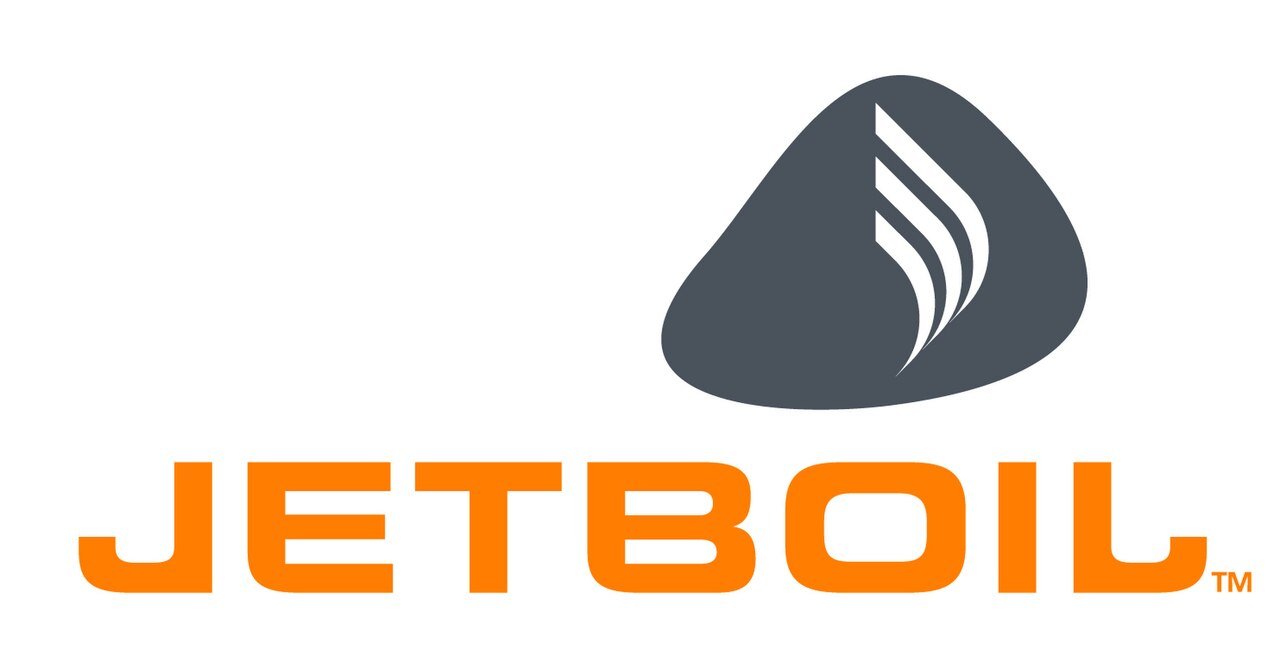 Logo featuring a gray stone with white streaks and the word "JETBOIL" in orange capital letters beneath it.