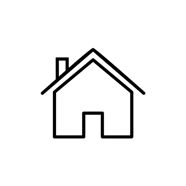 Line drawing of a simple house.