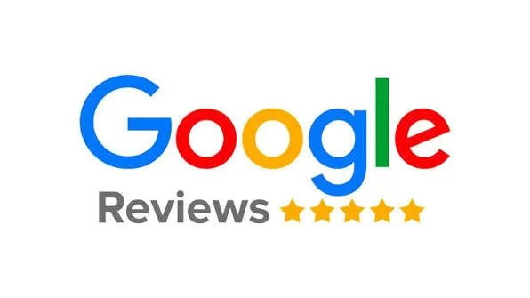 Google Reviews logo with five gold stars.