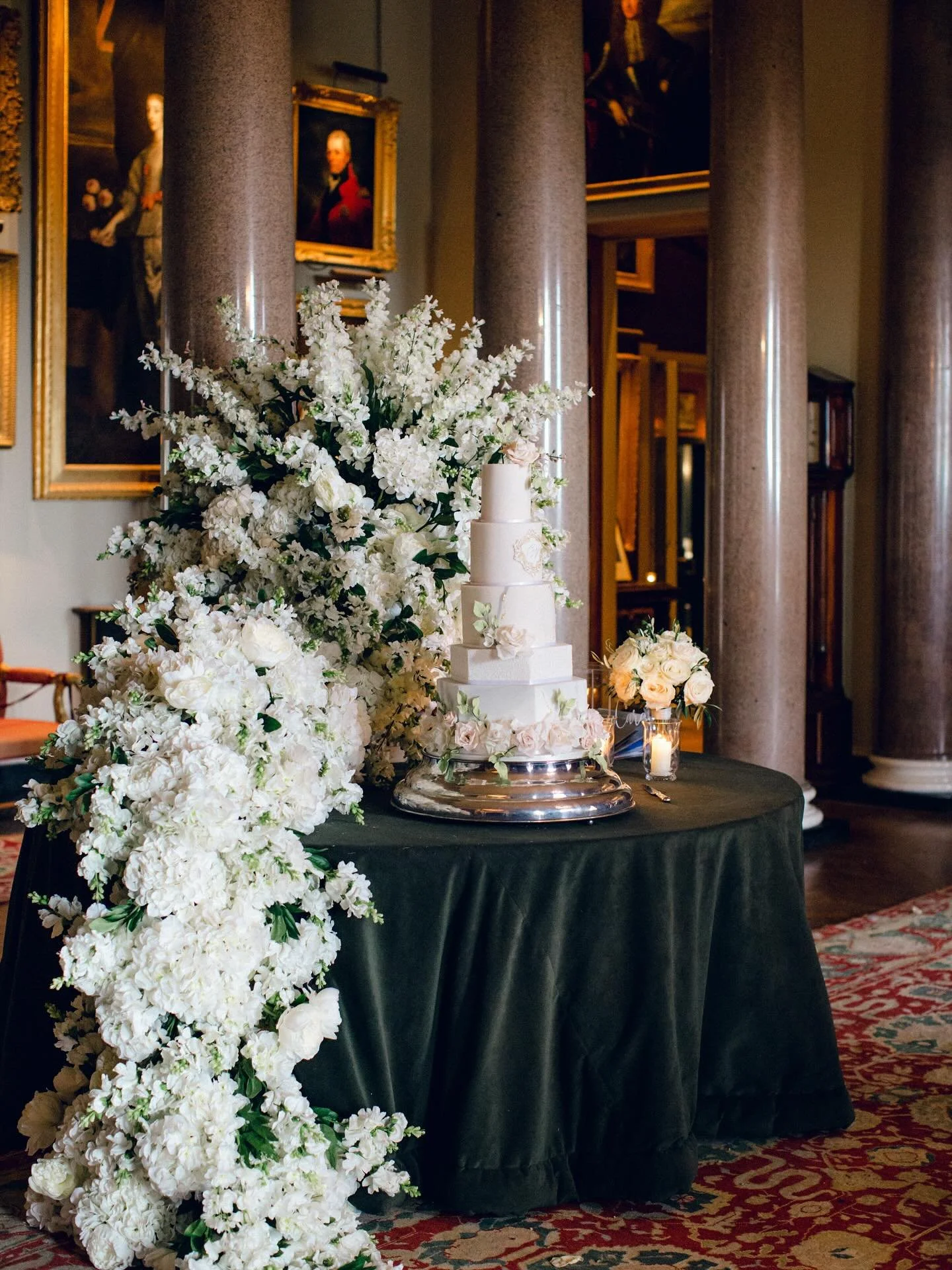 Statement designs vs small gestures // As I began work today on a new client wedding at glorious Goodwood House, my thoughts returned to  C&amp;N&rsquo;s incredible day there, which included this striking statement installation in the iconic front ha
