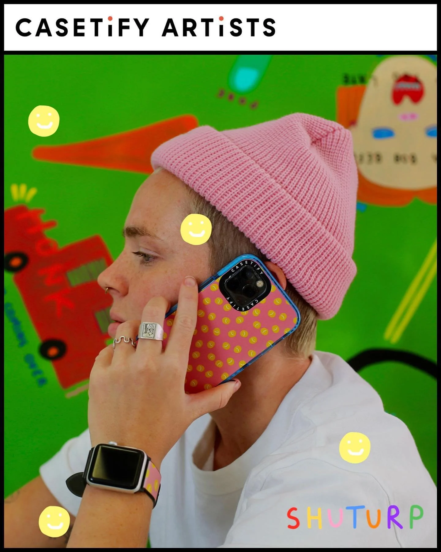 OMIUS rebrand by Letter A — man holding phone to ear