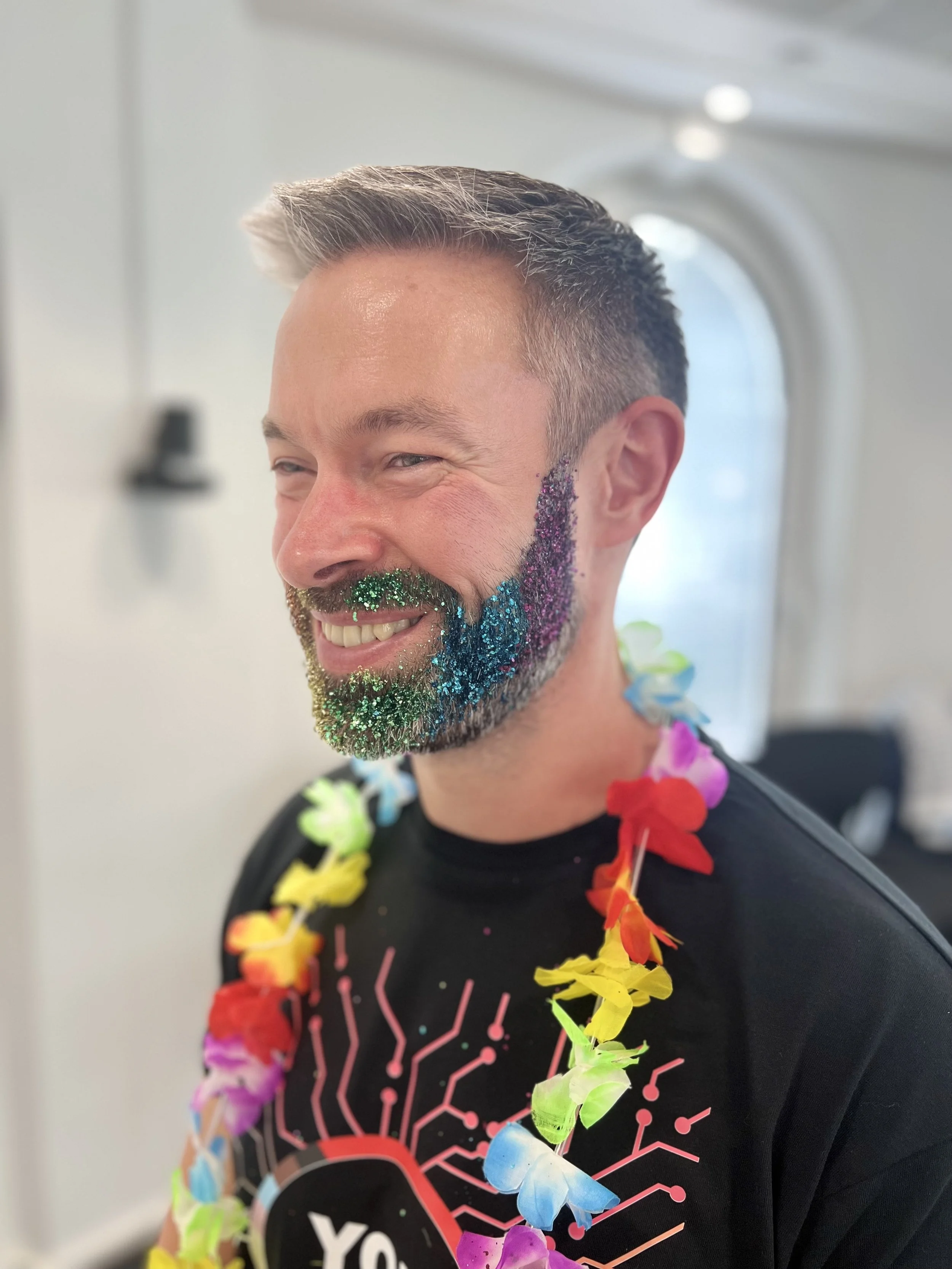Pride Rainbow Glitter Beard