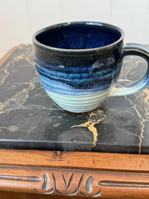 Coffee Mug - 14 oz. Floating Blue and Seafoam Green
