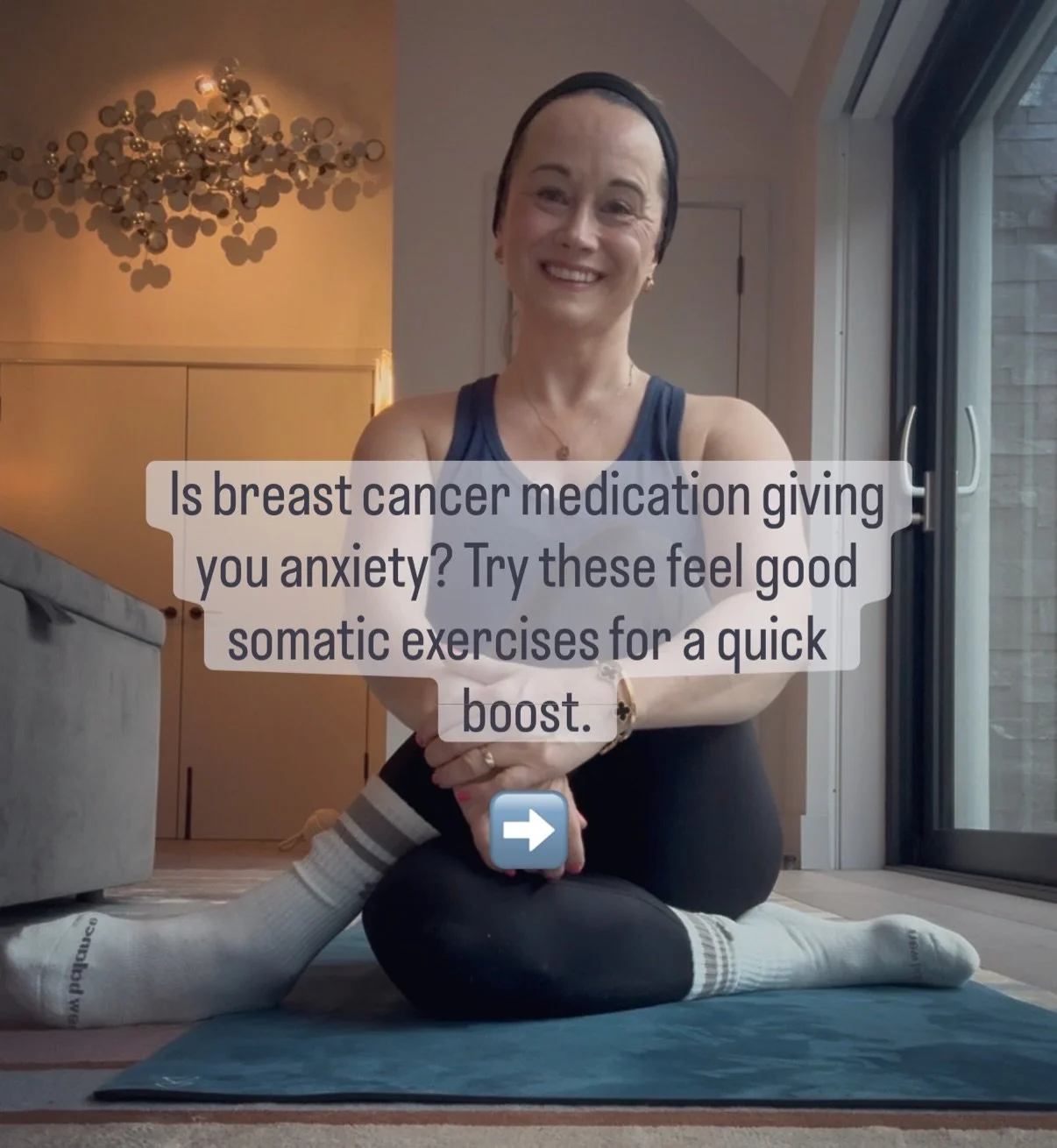 Whenever breast cancer treatment is making you feel anxious or feelings of doom are lingering, try releasing your tension with simple somatic exercises. 

Sometimes we get stuck in freeze mode and it can be difficult to flip the switch. When this hap