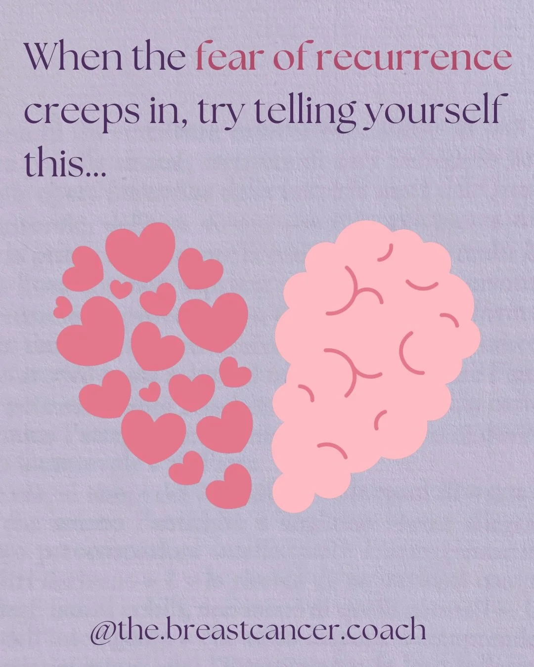 Fear of cancer recurrence is real and it can feel heavy and all encompassing. I feel it, too. 

Anxiety is normal so remember this: your brain is wired to protect you. After everything you have been through, it is on high alert and it may lure you to