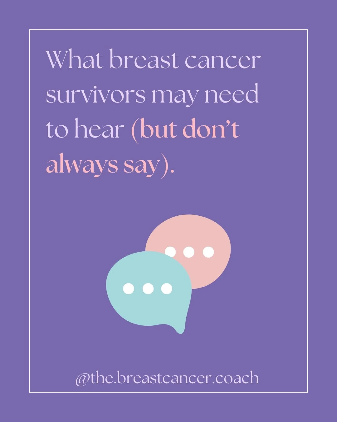 People often speak with kindness and good intention after breast cancer, but sometimes these well-meaning words don&rsquo;t land the way we need them to. 

You might hear things like: 

💬 At least you&rsquo;re alive&hellip;
💬 You are so brave&helli