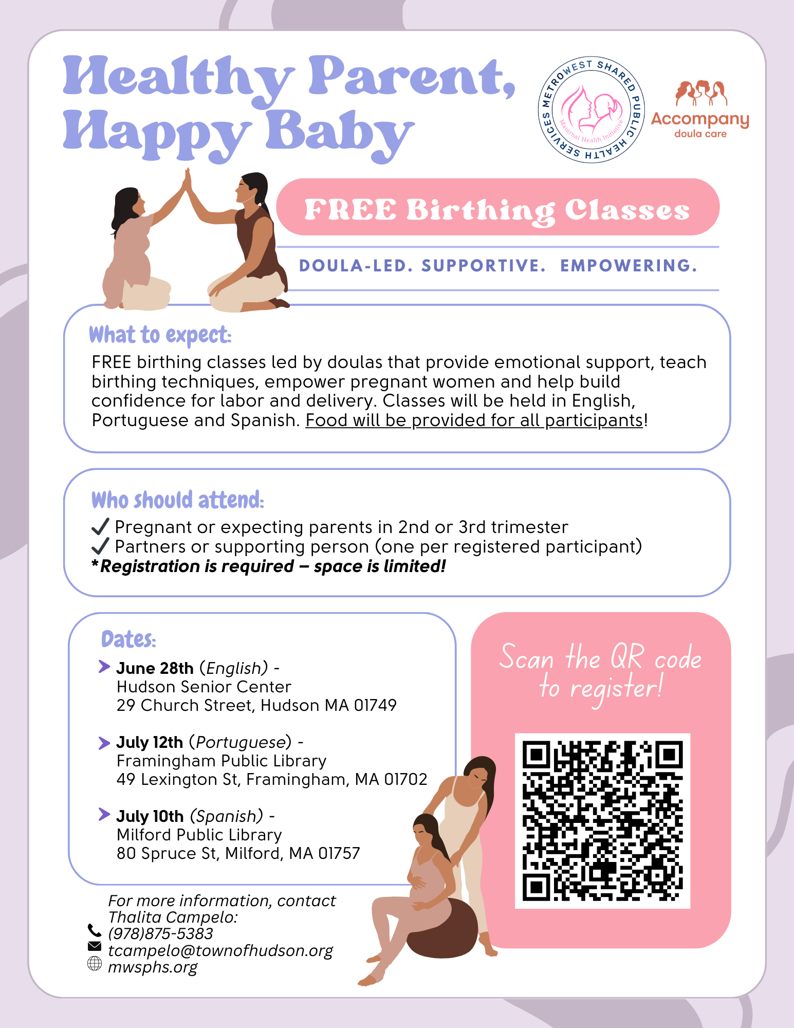 Birthing Class w/Accompany Doula Care (English)