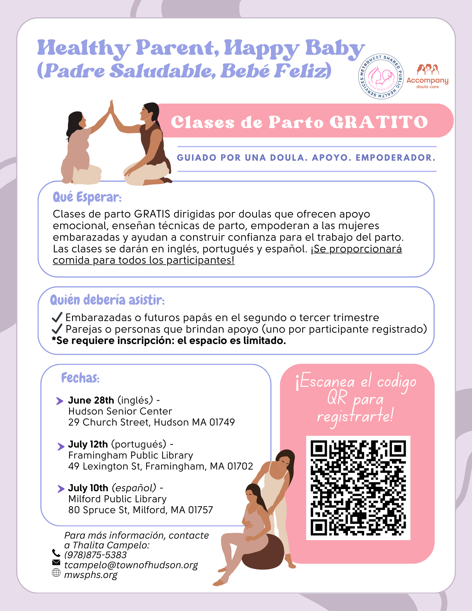 Birthing Class w/ Accompany Doula Care (Spanish)
