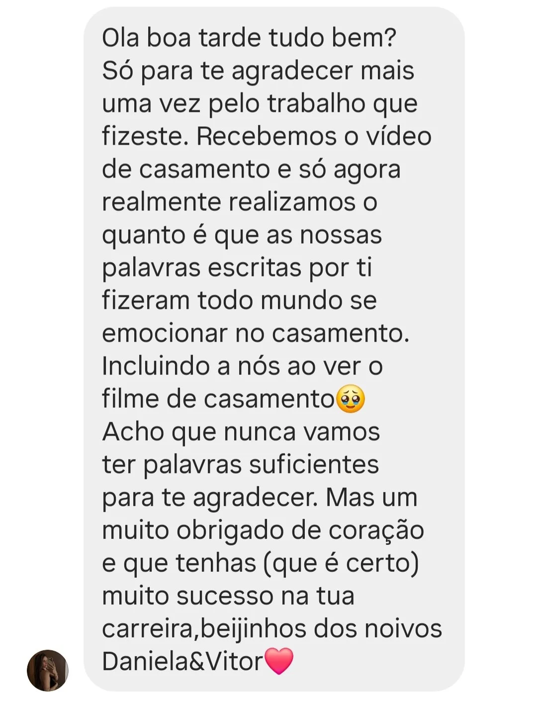 feedback votos de casamento daniela e vitor noivos
