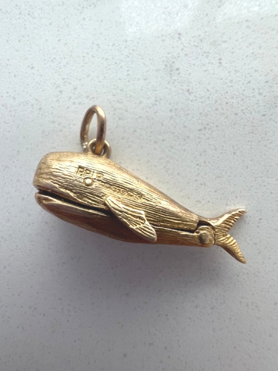 Antique Jonah and the Whale 9ct gold charm