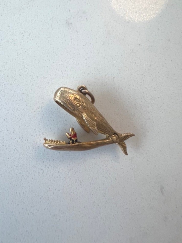 Antique Jonah and the Whale 9ct gold charm
