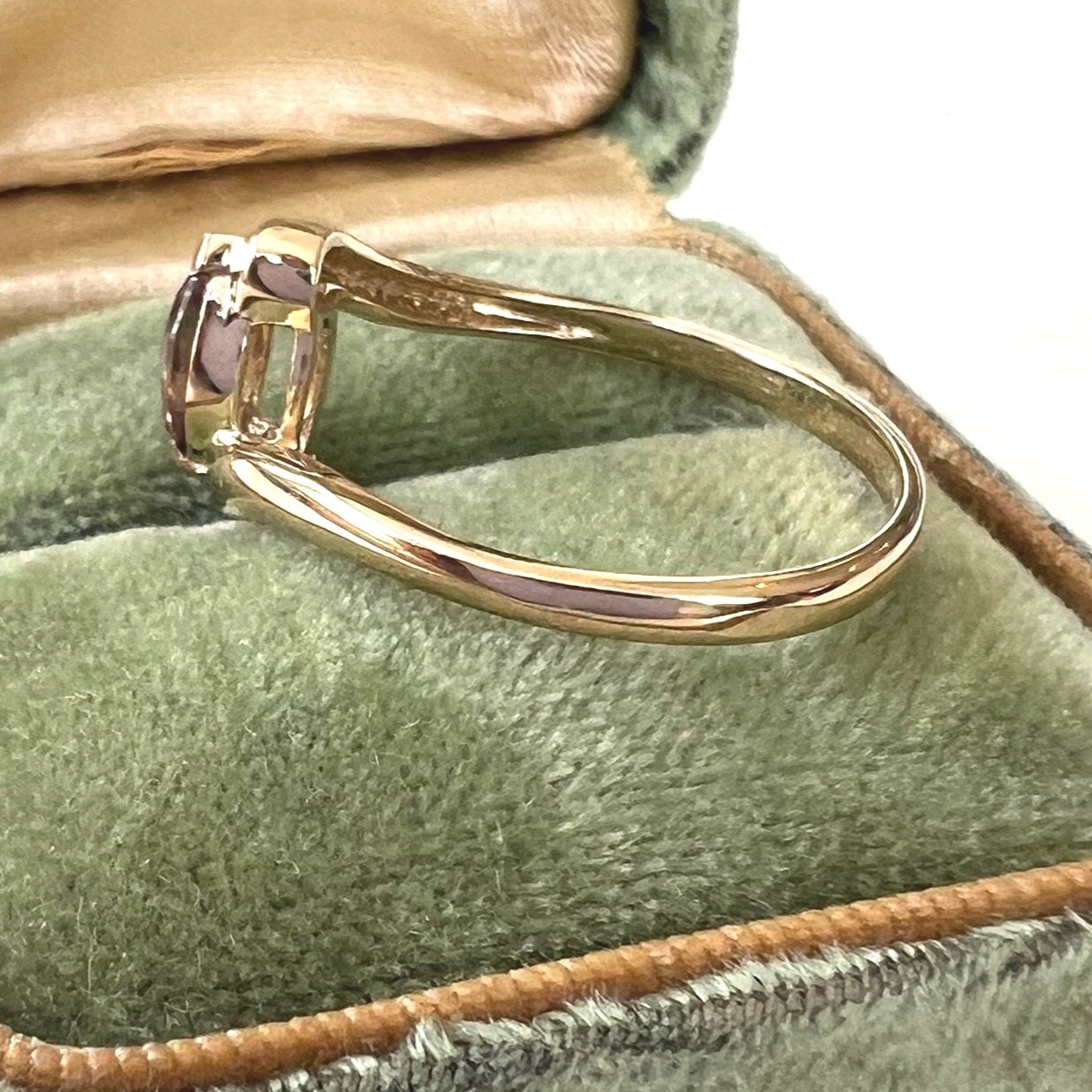 Smoky Quartz Marquis yellow gold Crossover Ring - Size 6.75
