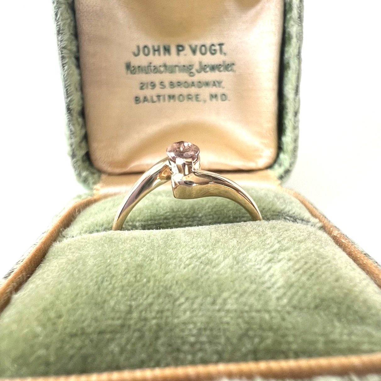 Smoky Quartz Marquis yellow gold Crossover Ring - Size 6.75