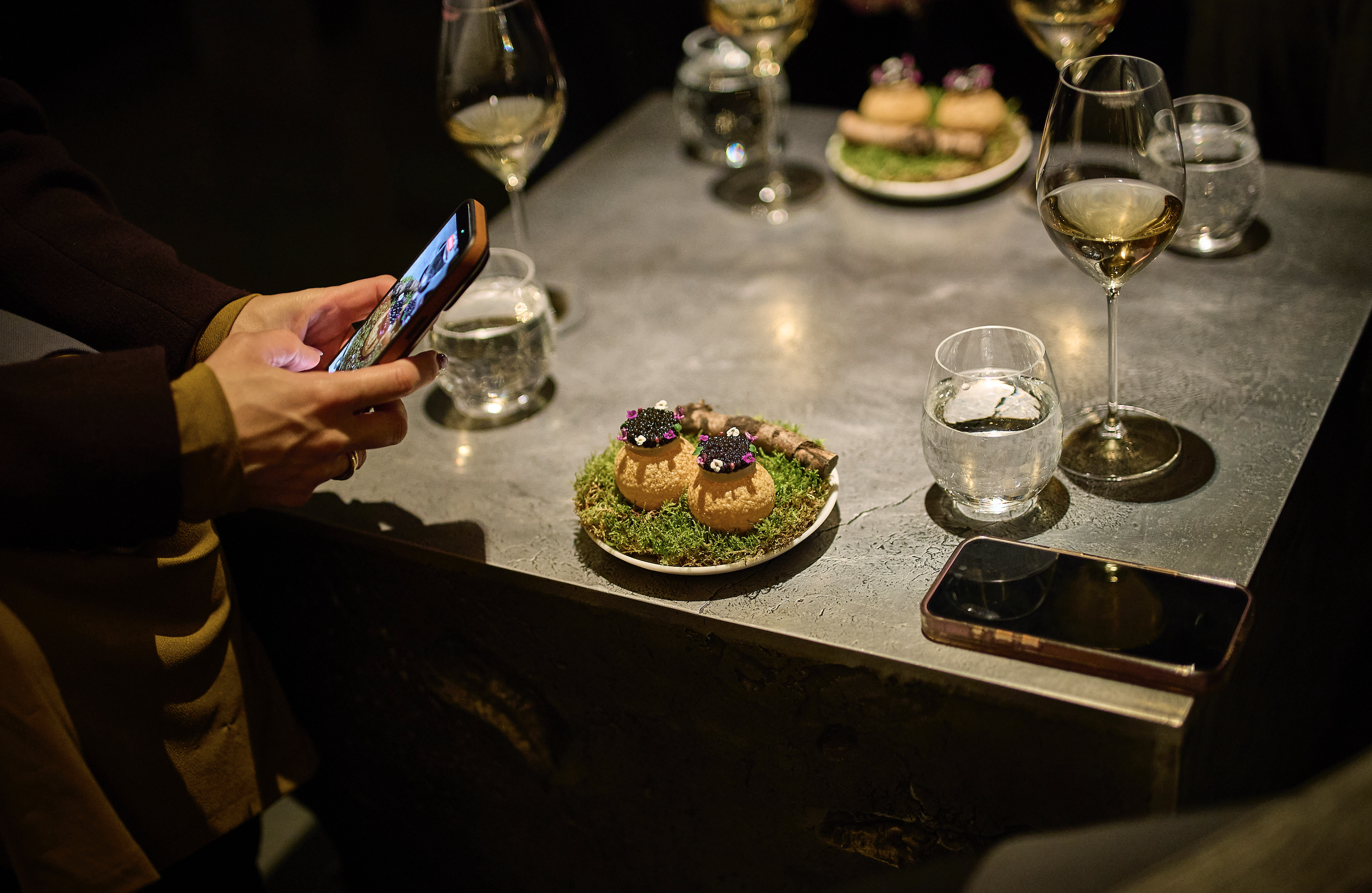 A smokey caviar served