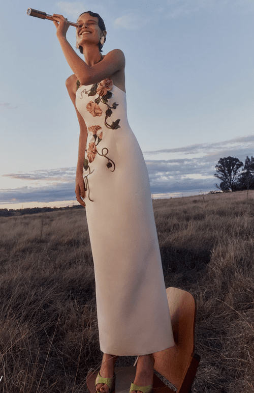 leo lin wedding dress Leo Lin Matilda Puff Sleeve Midi Dress