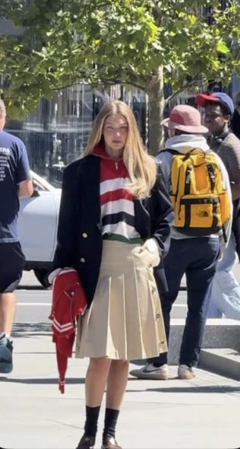 Gigi Hadid in NYC  Filming Tommy Hilfiger