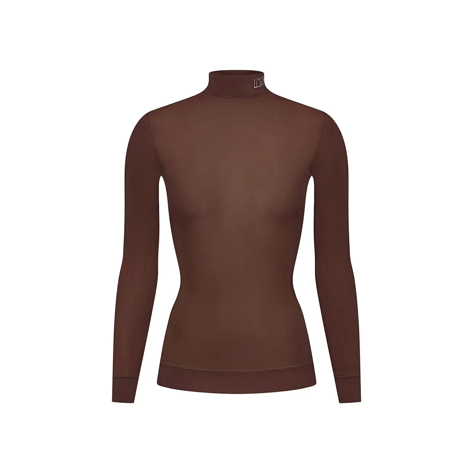 Milky Sheer Mock Neck Long Sleeve Top