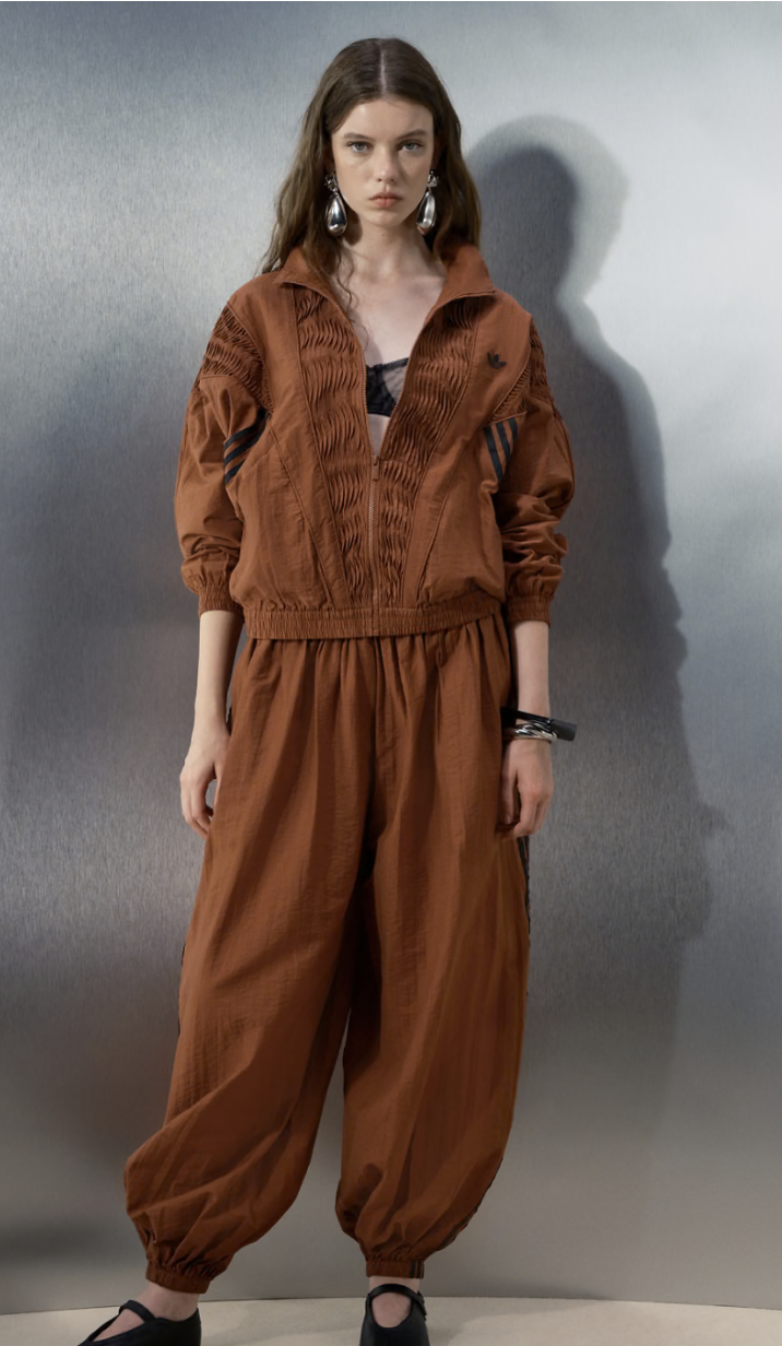  Track jacket with pleated panels an
