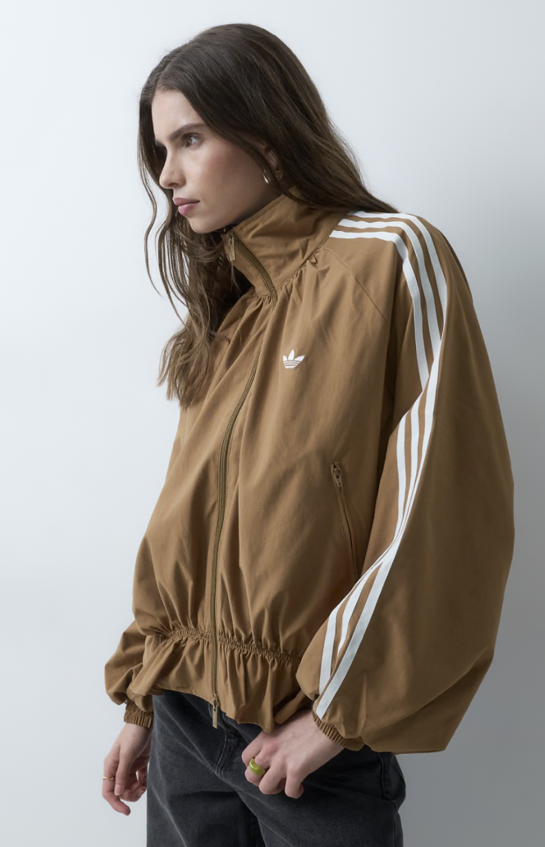 Oversized track top in brown desert