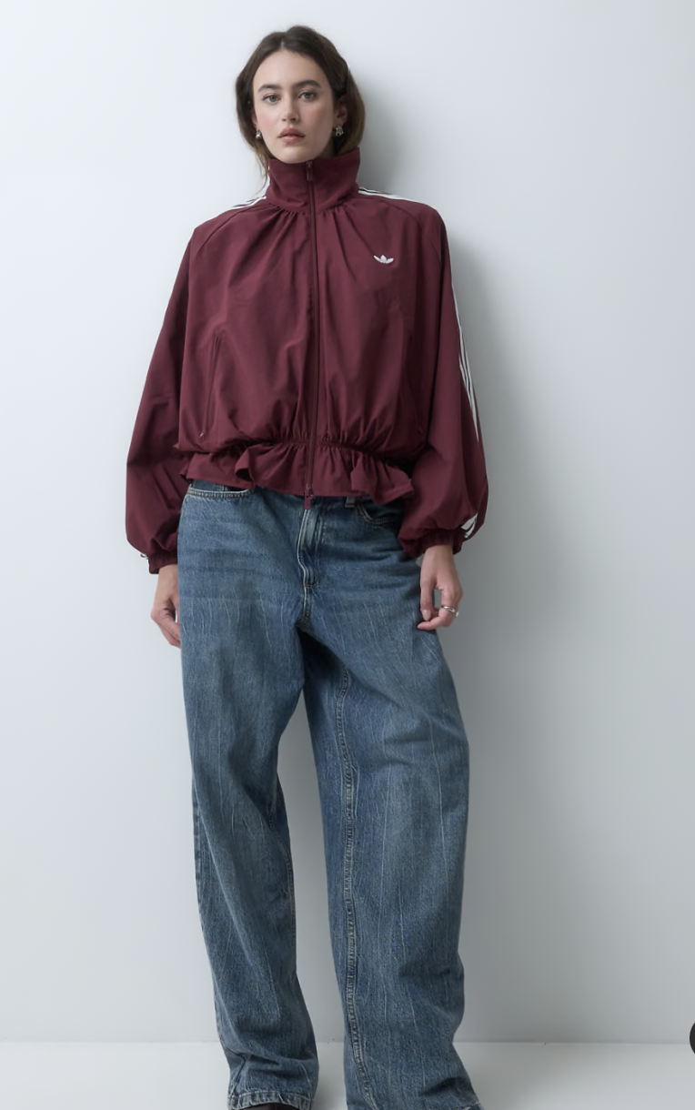 Firebird Blousy Oversized track top in shadow red