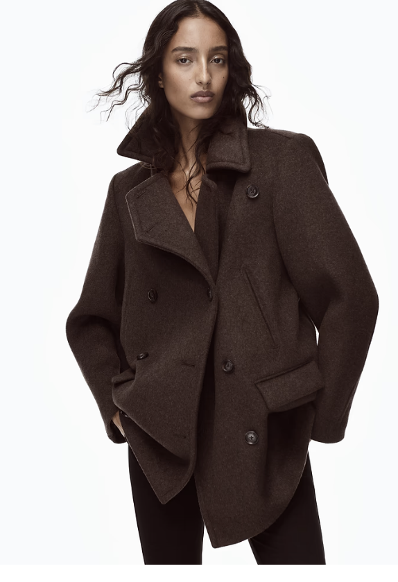 Oversized Wool-Blend Peacoat