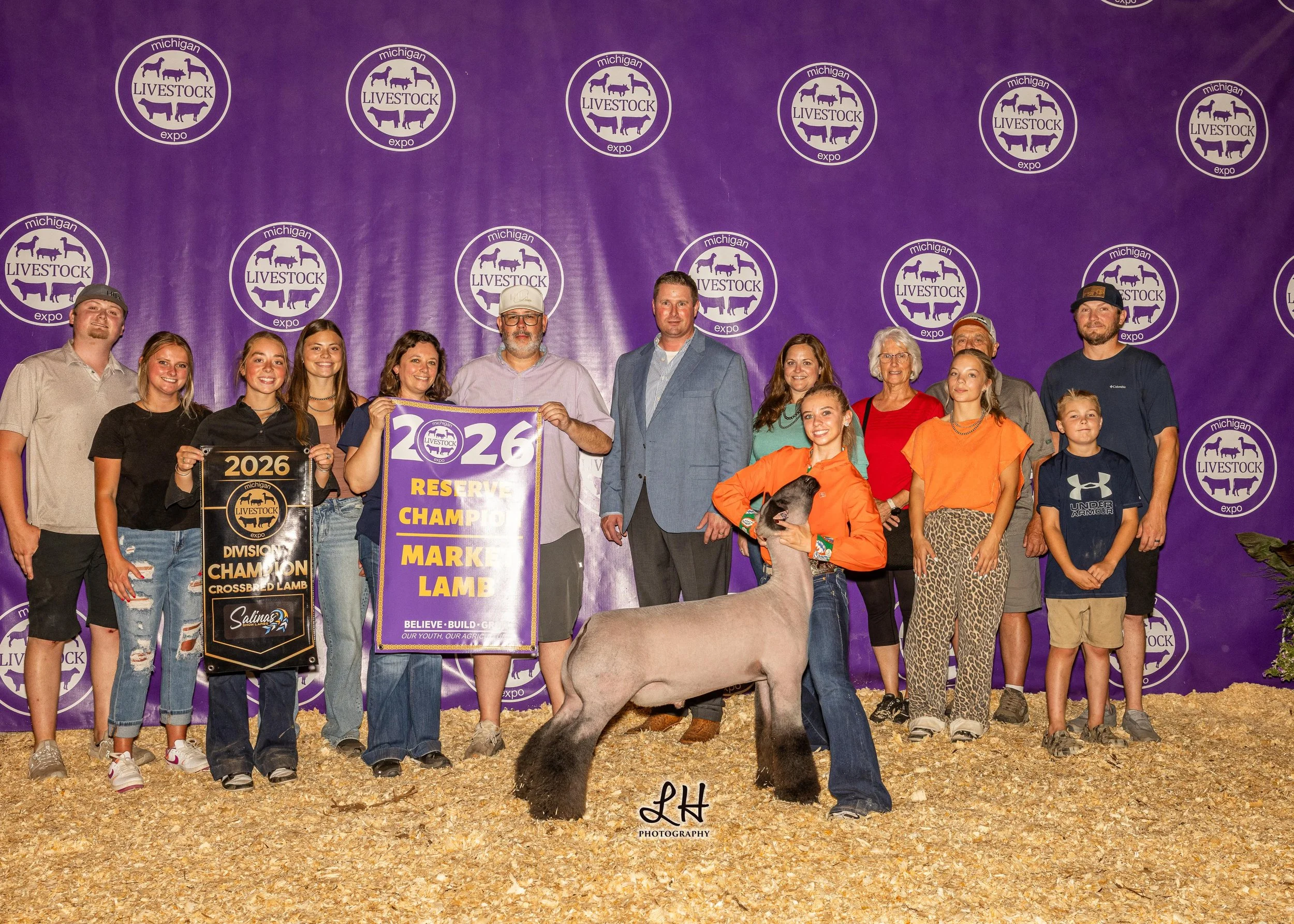 MLE Backdrop Reserve Grand Champion Market Lamb shown by Mikaela Talbot 2026